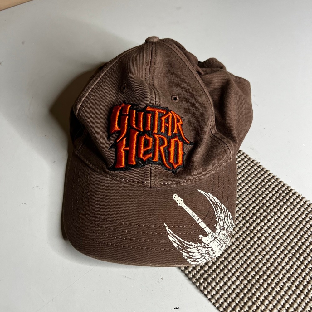 Activision Guitar Hero Brown Snapback Hat 2008 Promo Video Game Winged Cap